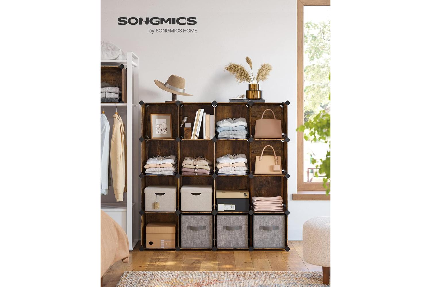 Songmics LPC442A01 Modular Wall Rack Consisting Of 15 Cubes-2