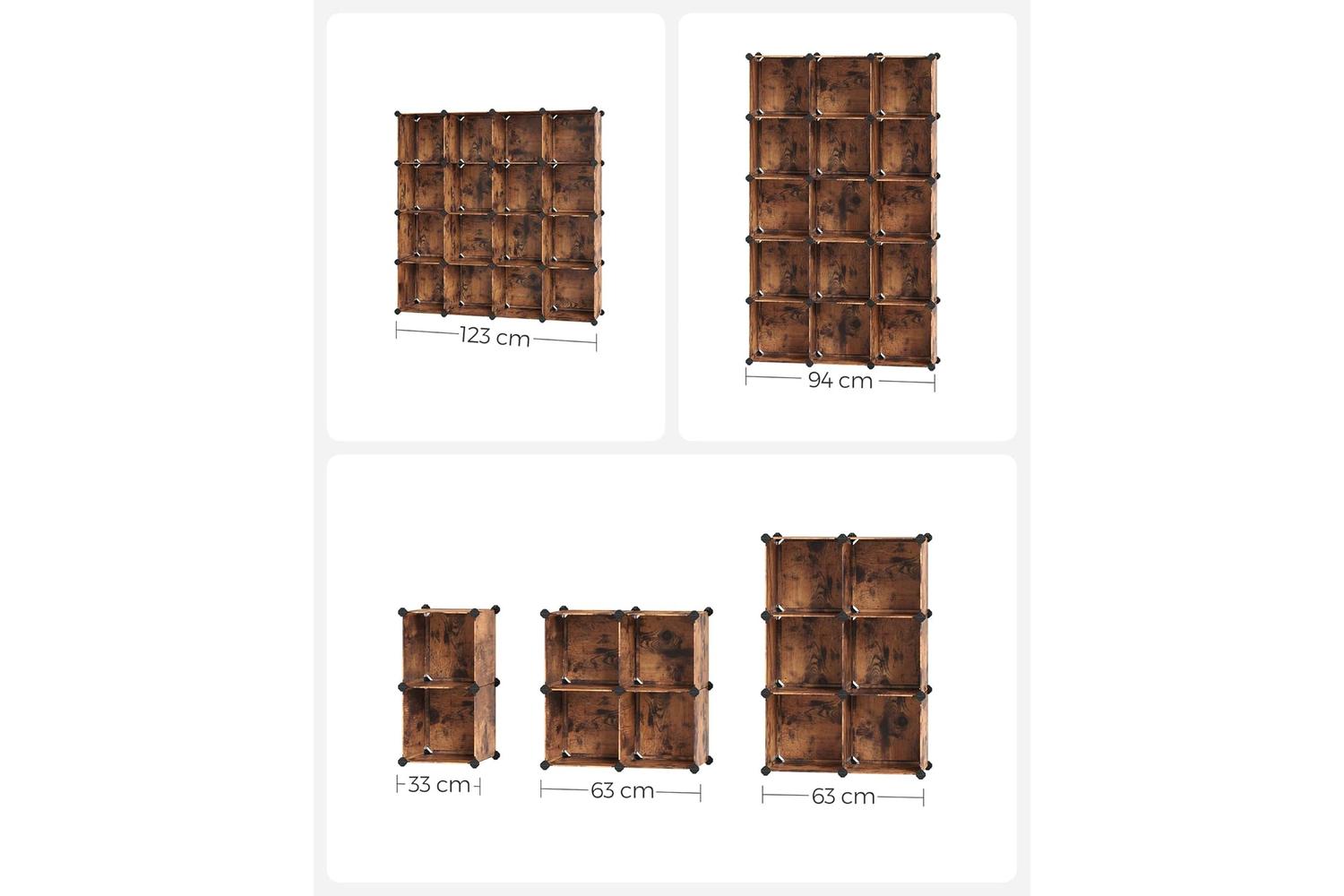 Songmics LPC442A01 Modular Wall Rack Consisting Of 15 Cubes-7