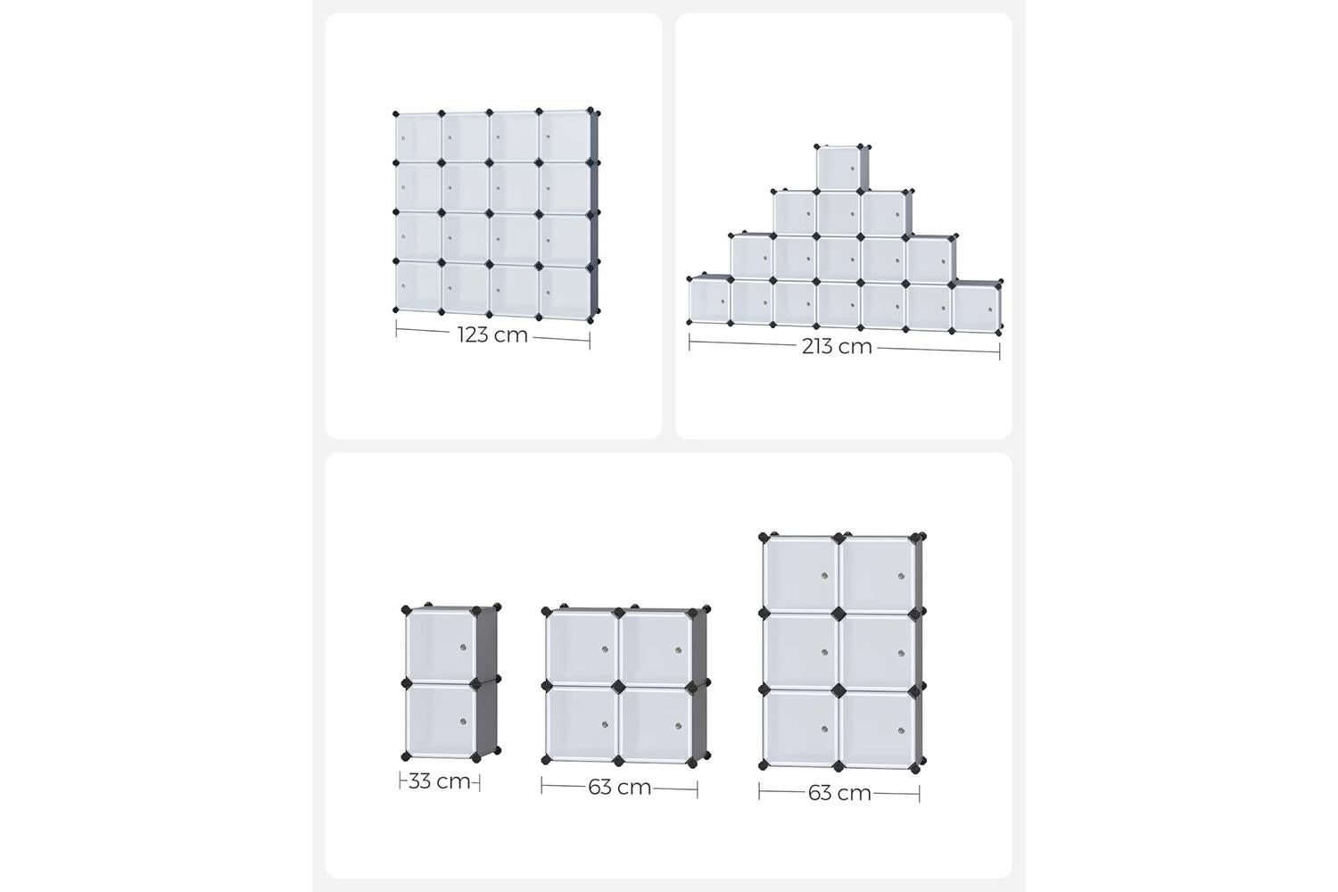 Songmics LPC443G01 16 Cube Shelf System Shoe Rack-7