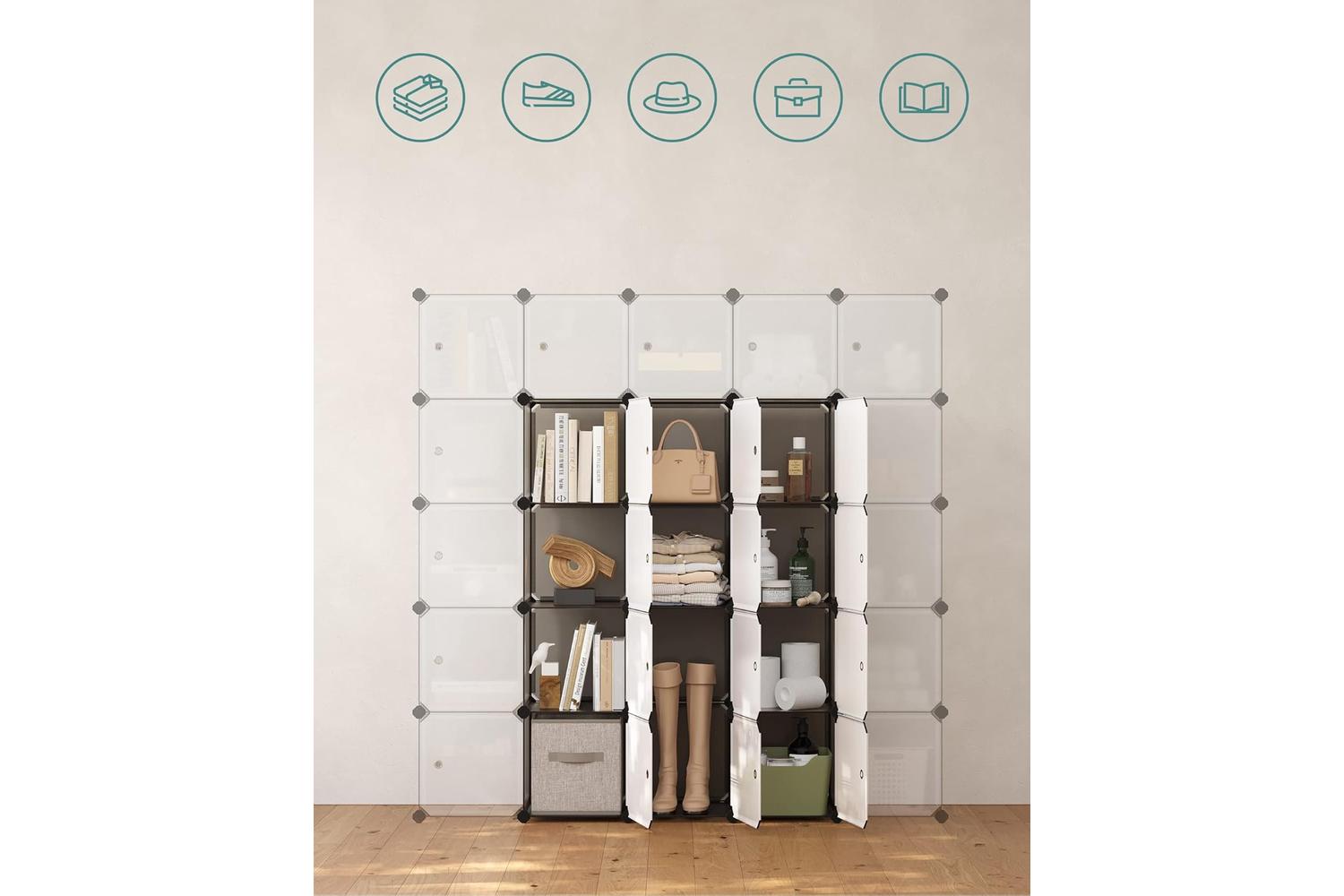 Songmics LPC443G01 16 Cube Shelf System Shoe Rack-8