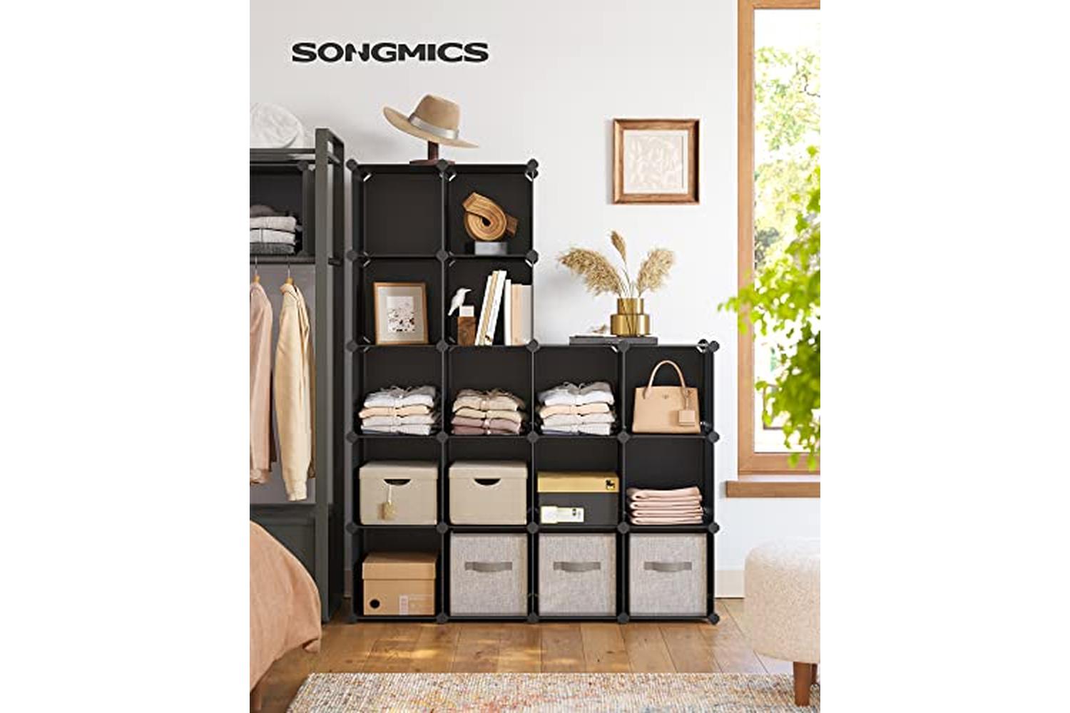 Songmics LPC44BK 15 Cube Storage Unit Shoe Rack | Black-2
