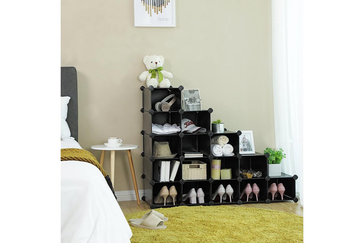 Songmics LPC44HS Modular Cabinet 16 Cubes | Black-3