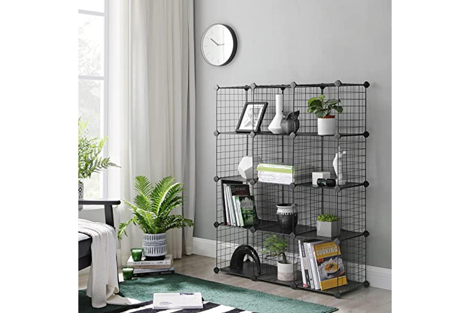 Songmics LPI34H Plug-in Shelving System with 16 Grid Cubes-2