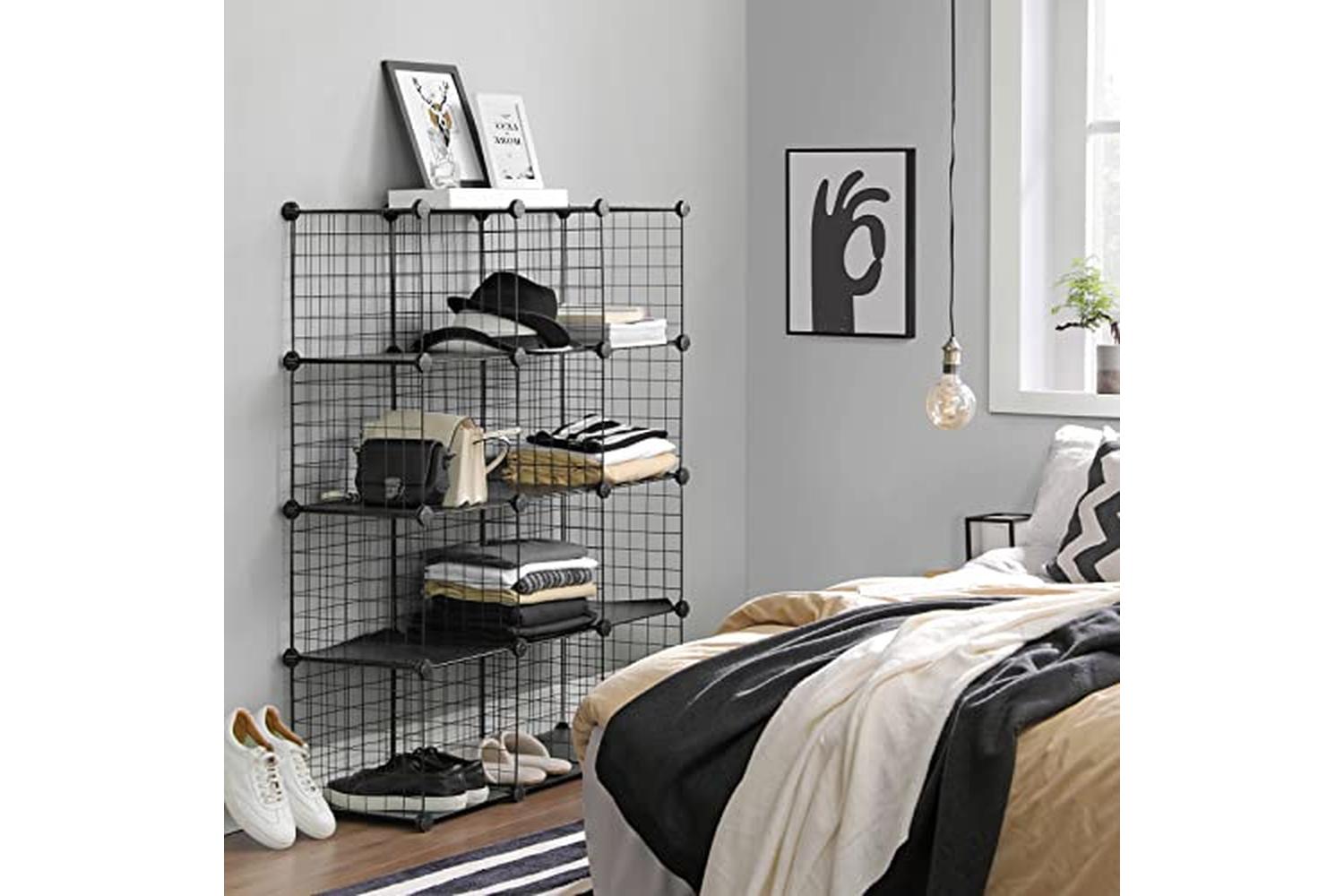 Songmics LPI34H Plug-in Shelving System with 16 Grid Cubes-4
