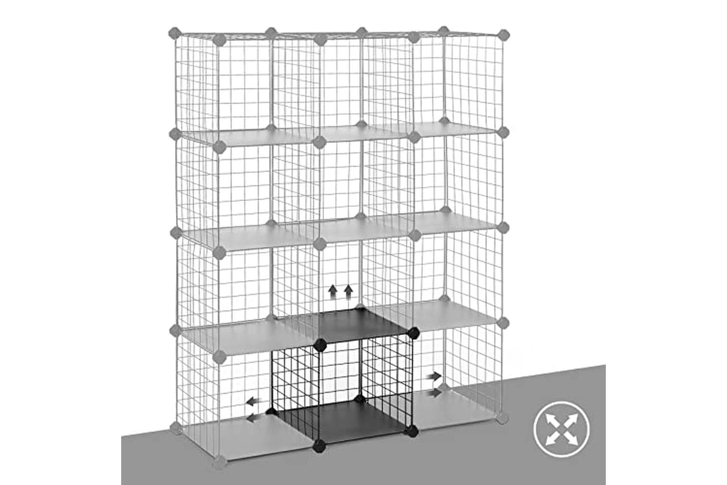 Songmics LPI34H Plug-in Shelving System with 16 Grid Cubes-5