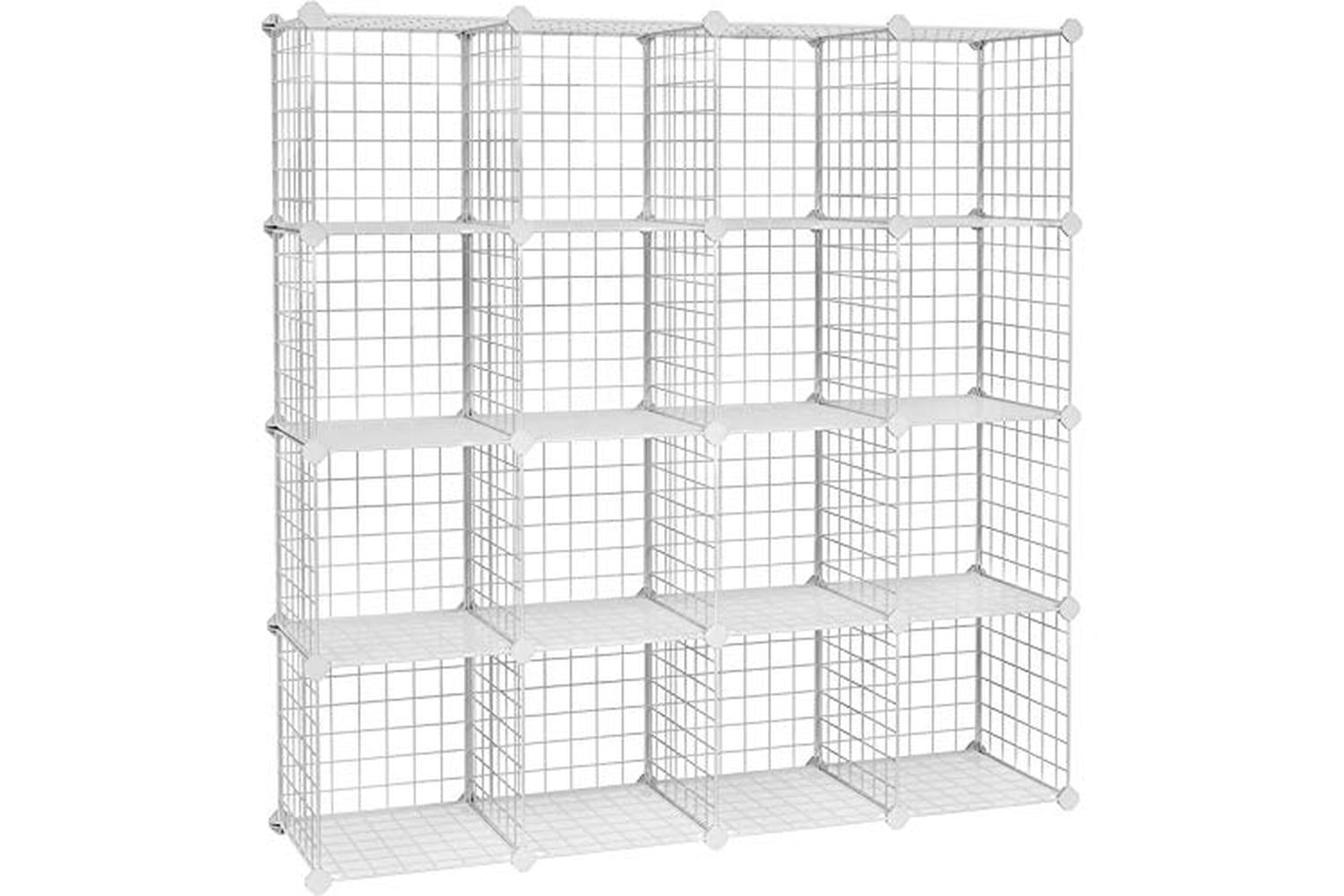 Songmics LPI44W Plug-in Shelving System with 16 Grid Cubes