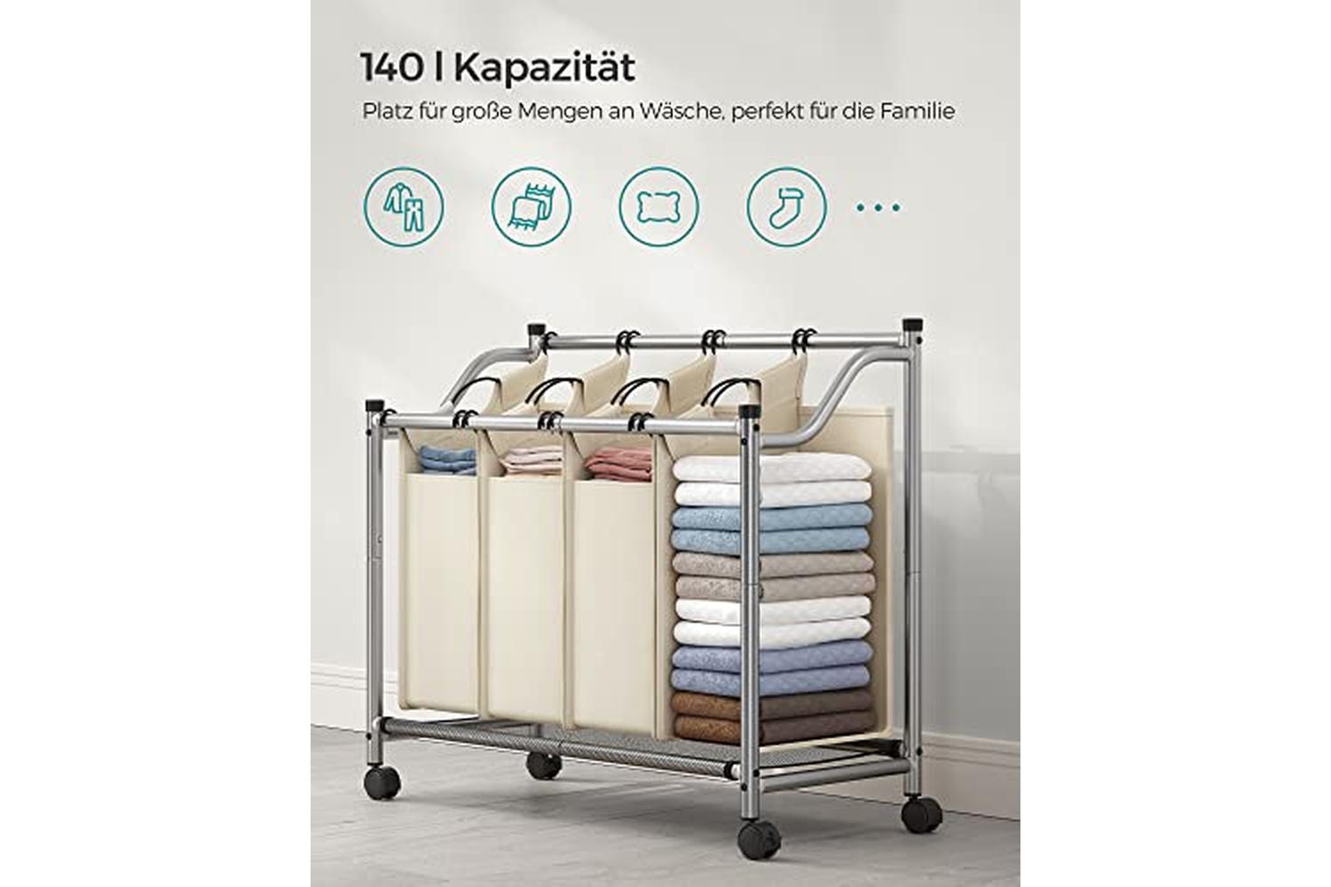 Songmics LSF005S 4 x 35L Laundry Hamper | Beige-3