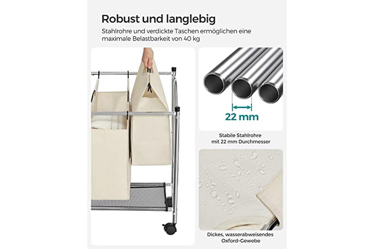 Songmics LSF005S 4 x 35L Laundry Hamper | Beige-7