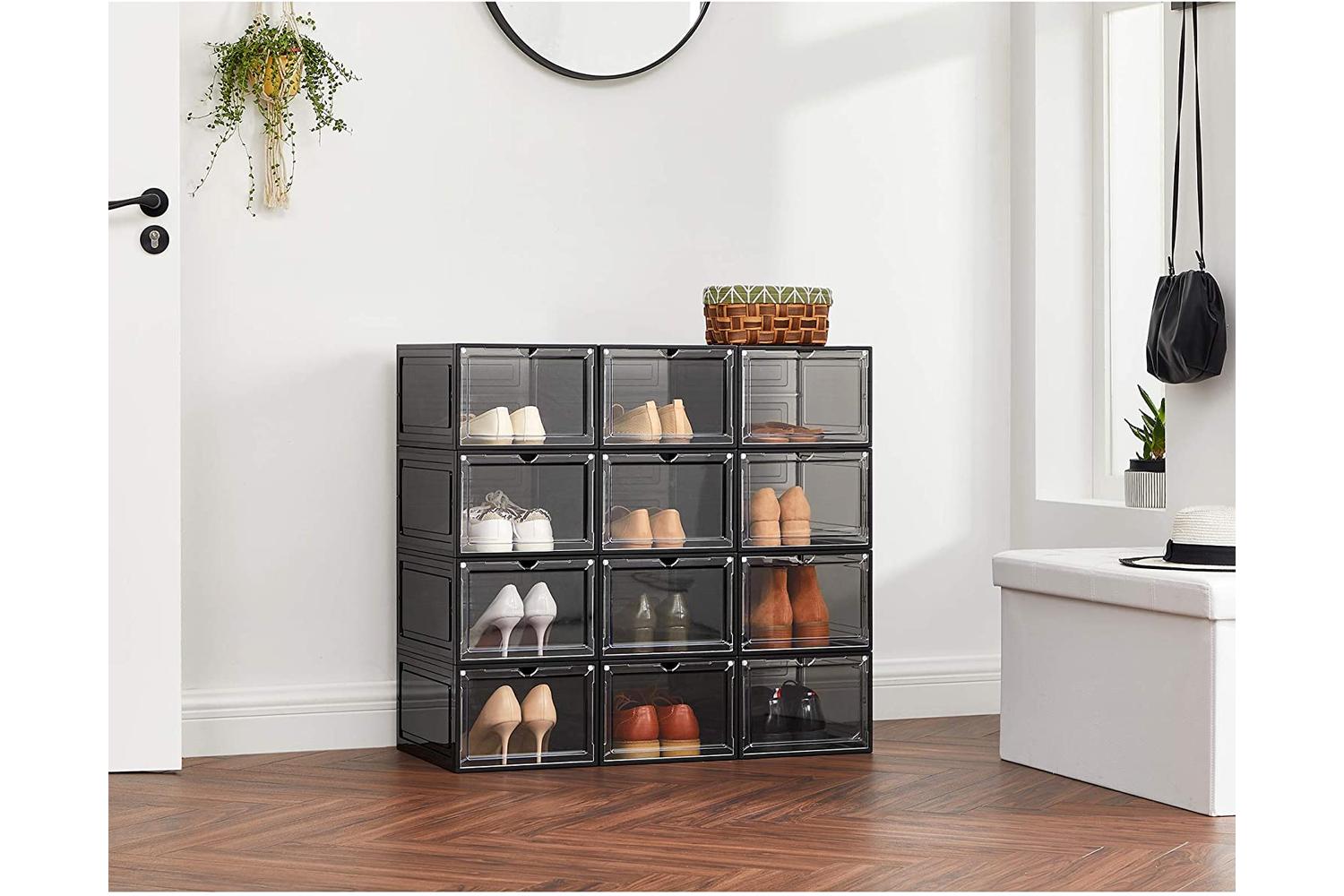 Songmics LSP032B12 Shoes Boxes Stackable Plastic Boxes-3