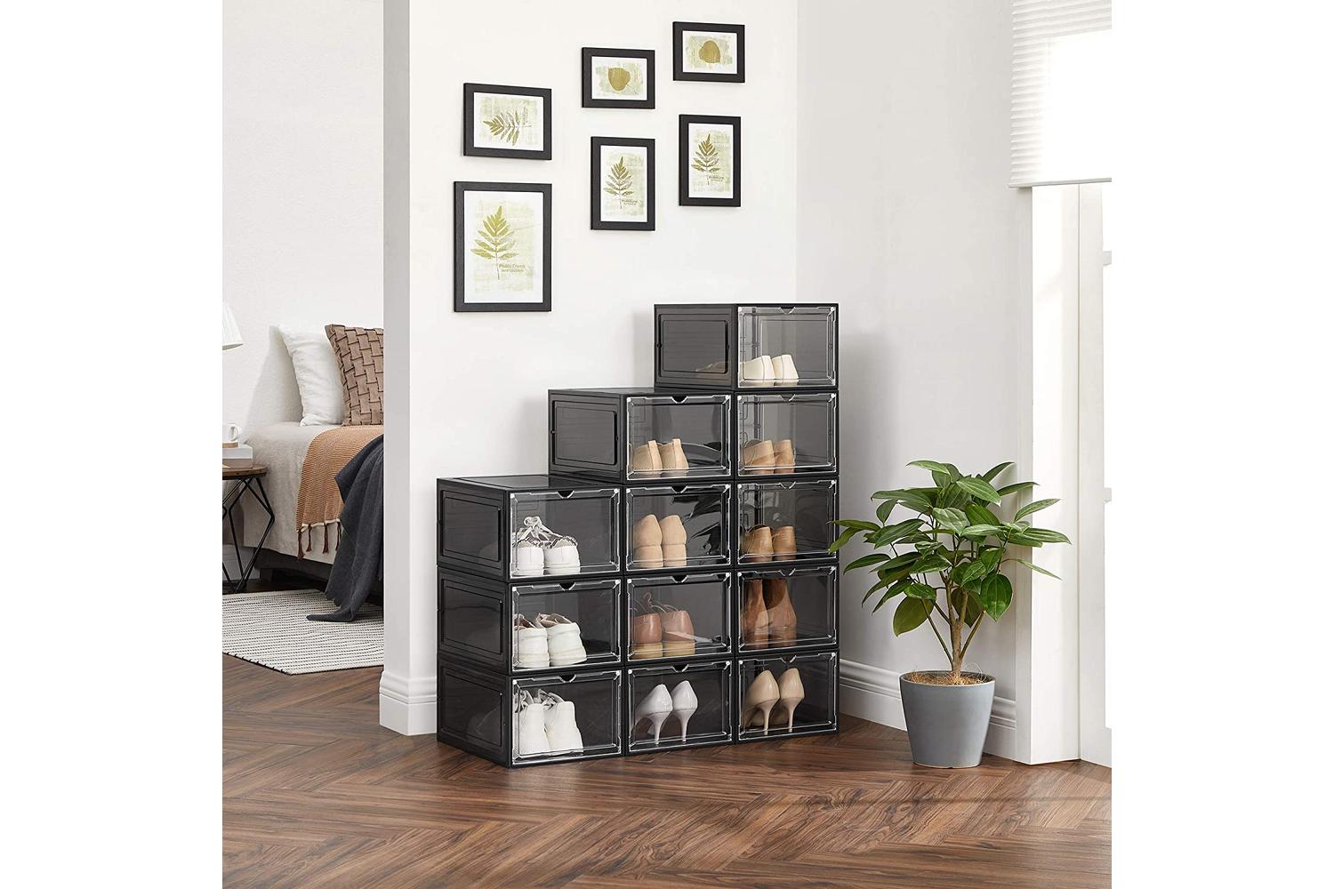 Songmics LSP032B12 Shoes Boxes Stackable Plastic Boxes-4