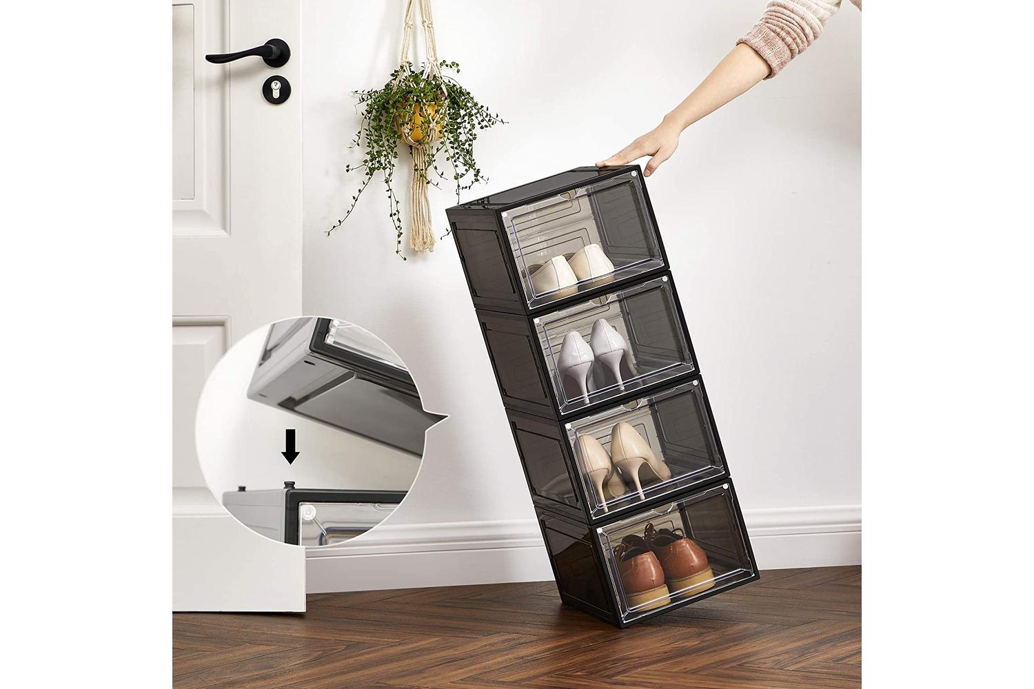 Songmics LSP032B12 Shoes Boxes Stackable Plastic Boxes-5