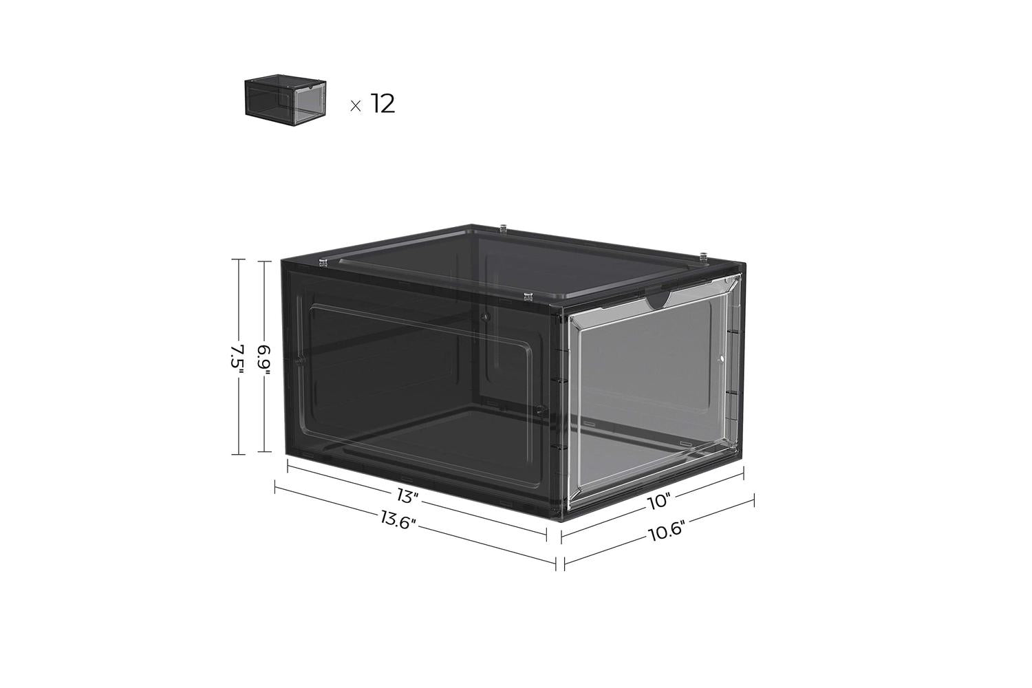 Songmics LSP032B12 Shoes Boxes Stackable Plastic Boxes-8