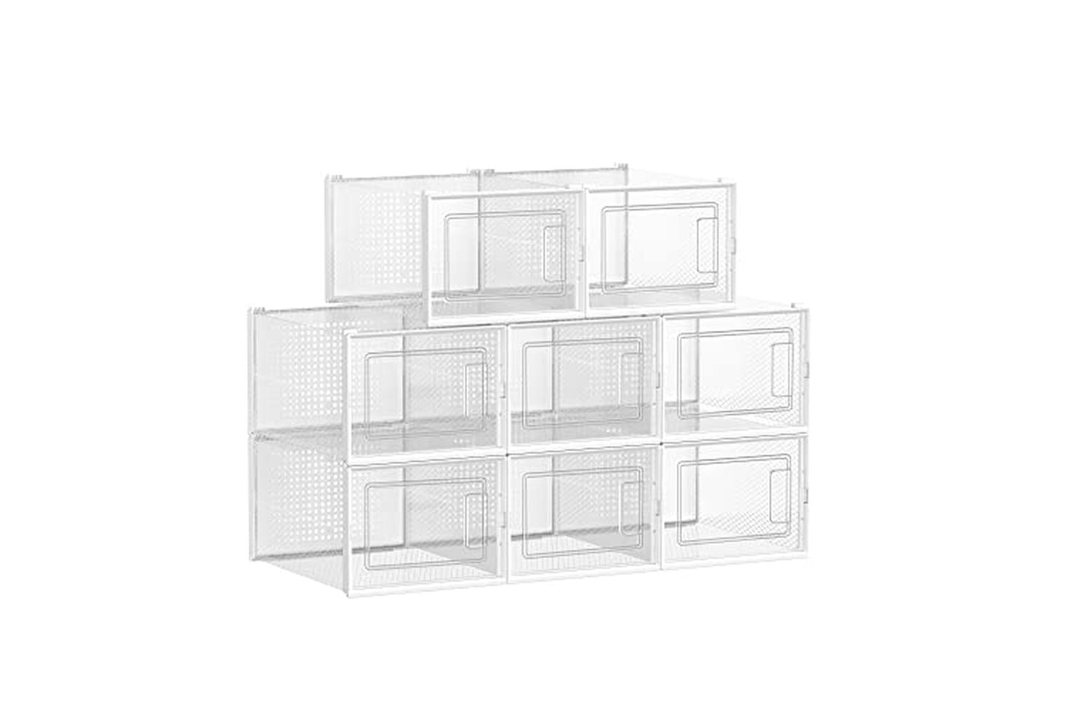 Songmics LSP08MWT 8 Transparent Shoe Boxes
