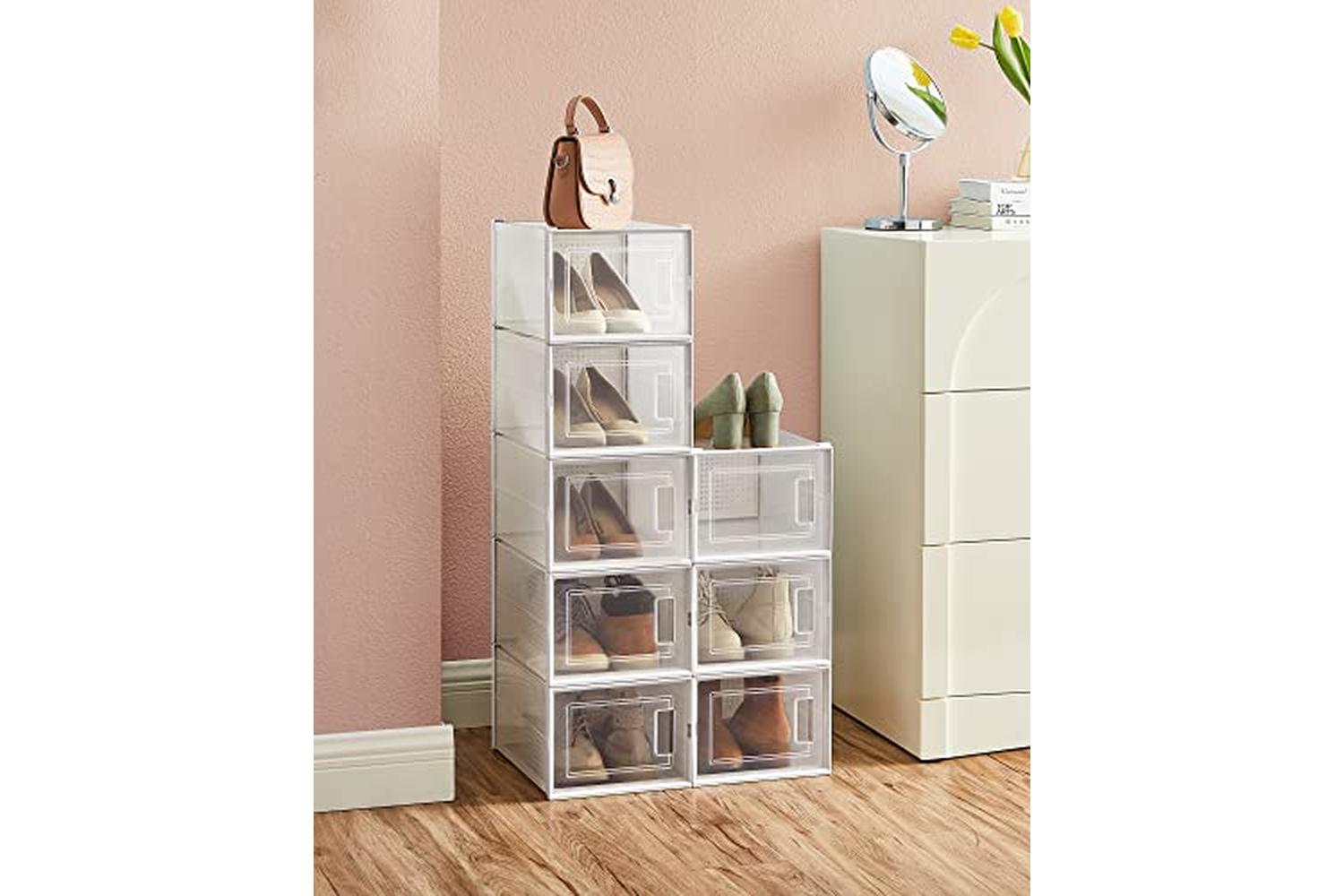 Songmics LSP08MWT 8 Transparent Shoe Boxes-3