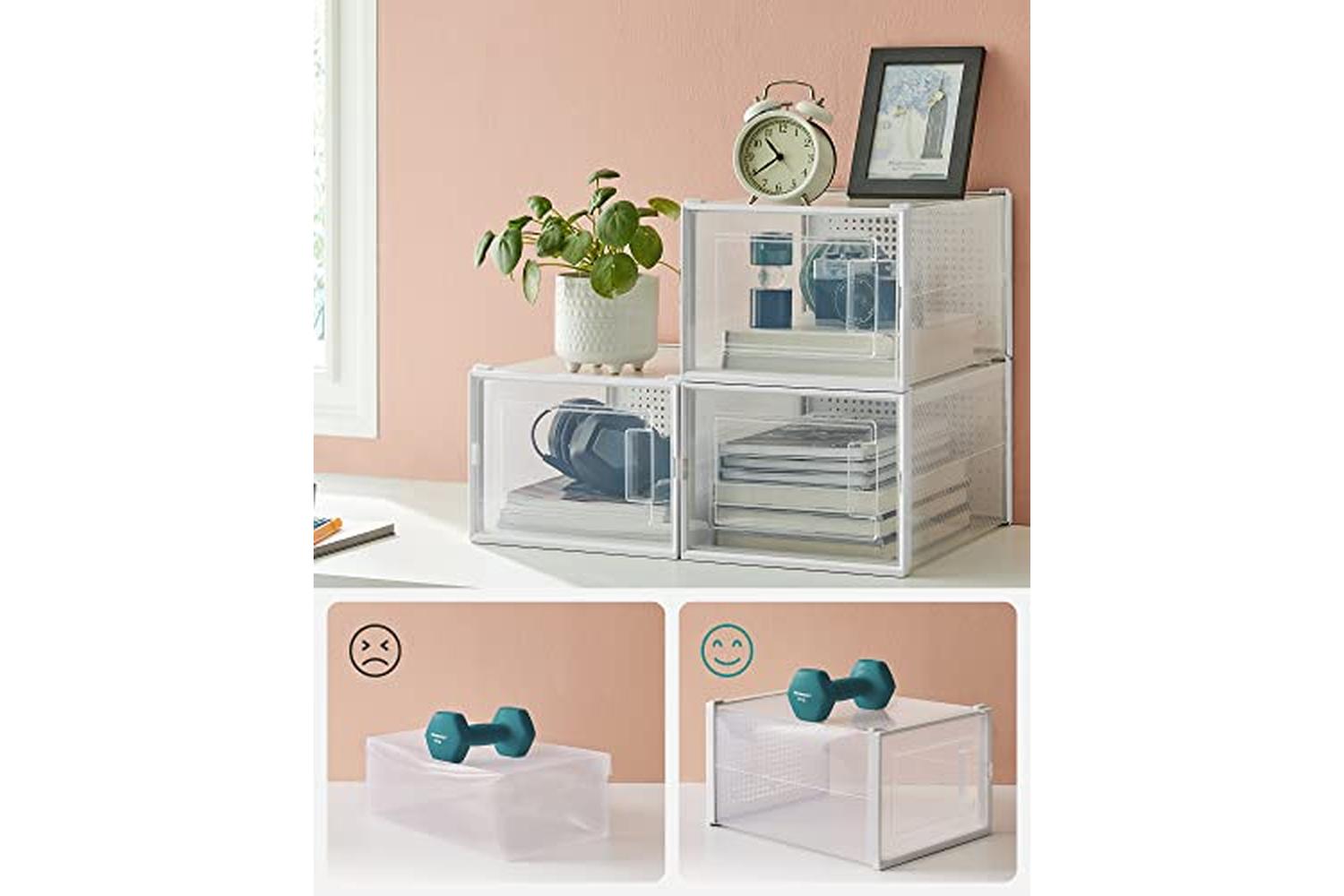 Songmics LSP08MWT 8 Transparent Shoe Boxes-6