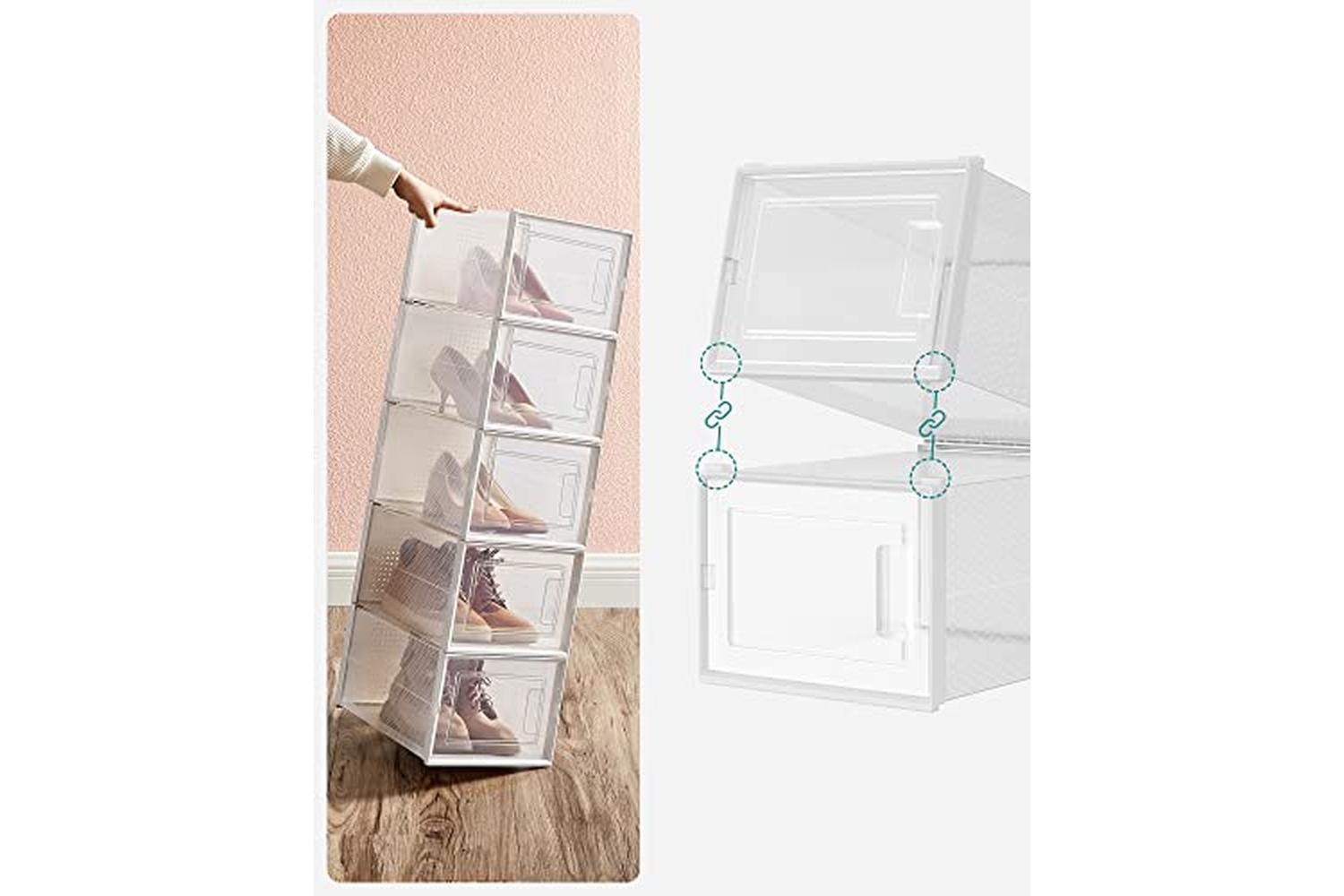 Songmics LSP08MWT 8 Transparent Shoe Boxes-7