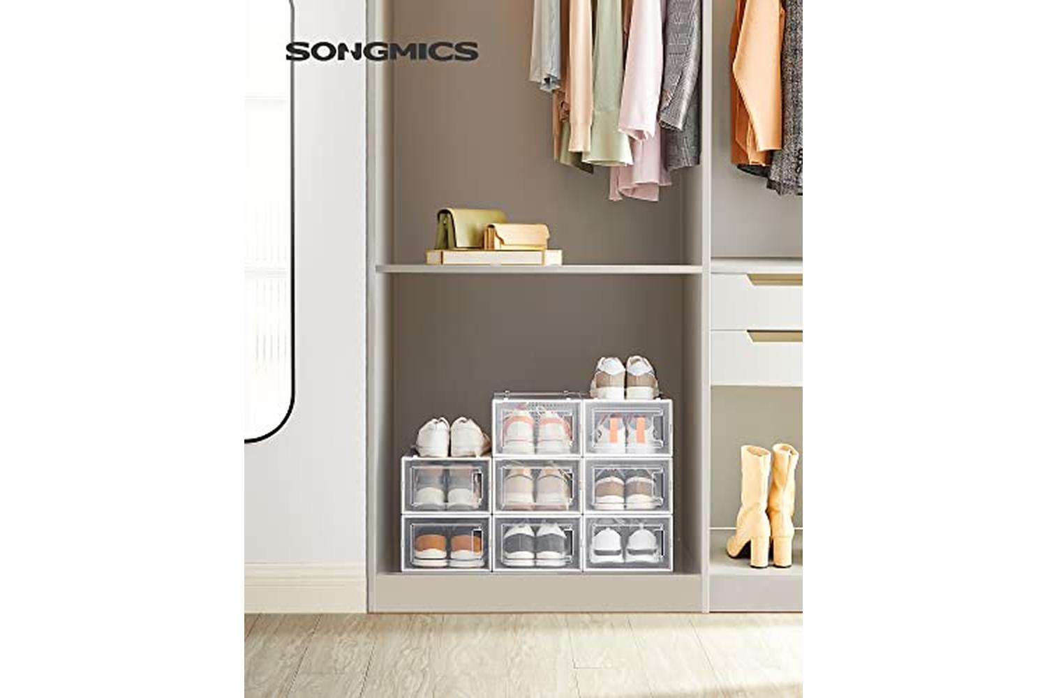 Songmics LSP08SWT Foldable 8 Transparent Shoe Boxes-2