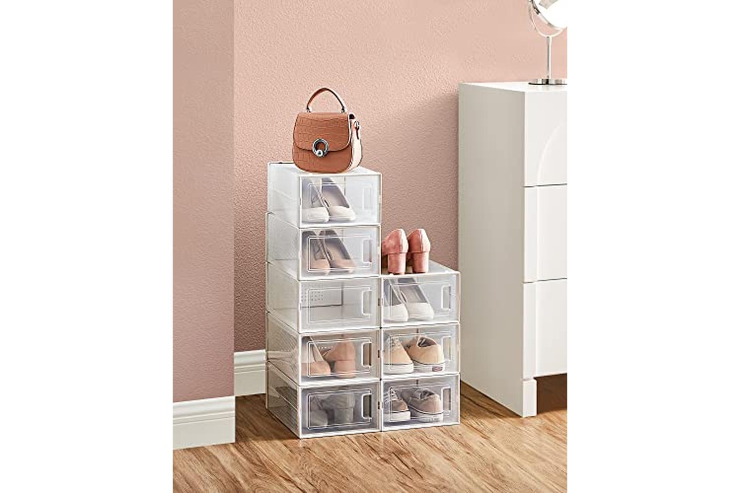 Songmics LSP08SWT Foldable 8 Transparent Shoe Boxes-3