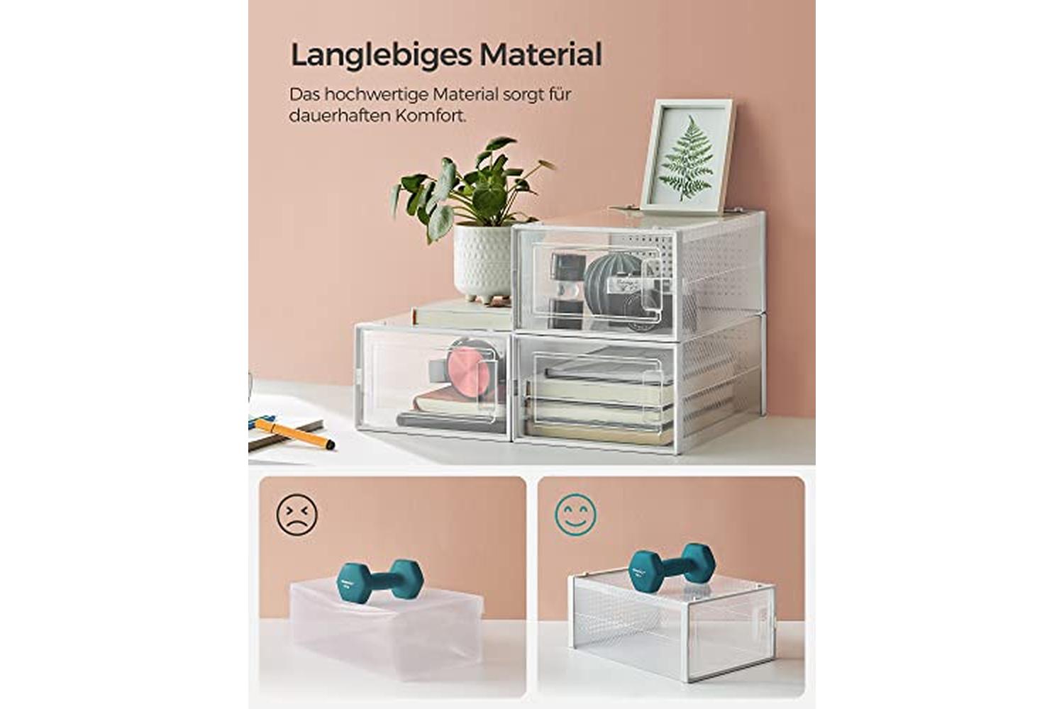 Songmics LSP08SWT Foldable 8 Transparent Shoe Boxes-5