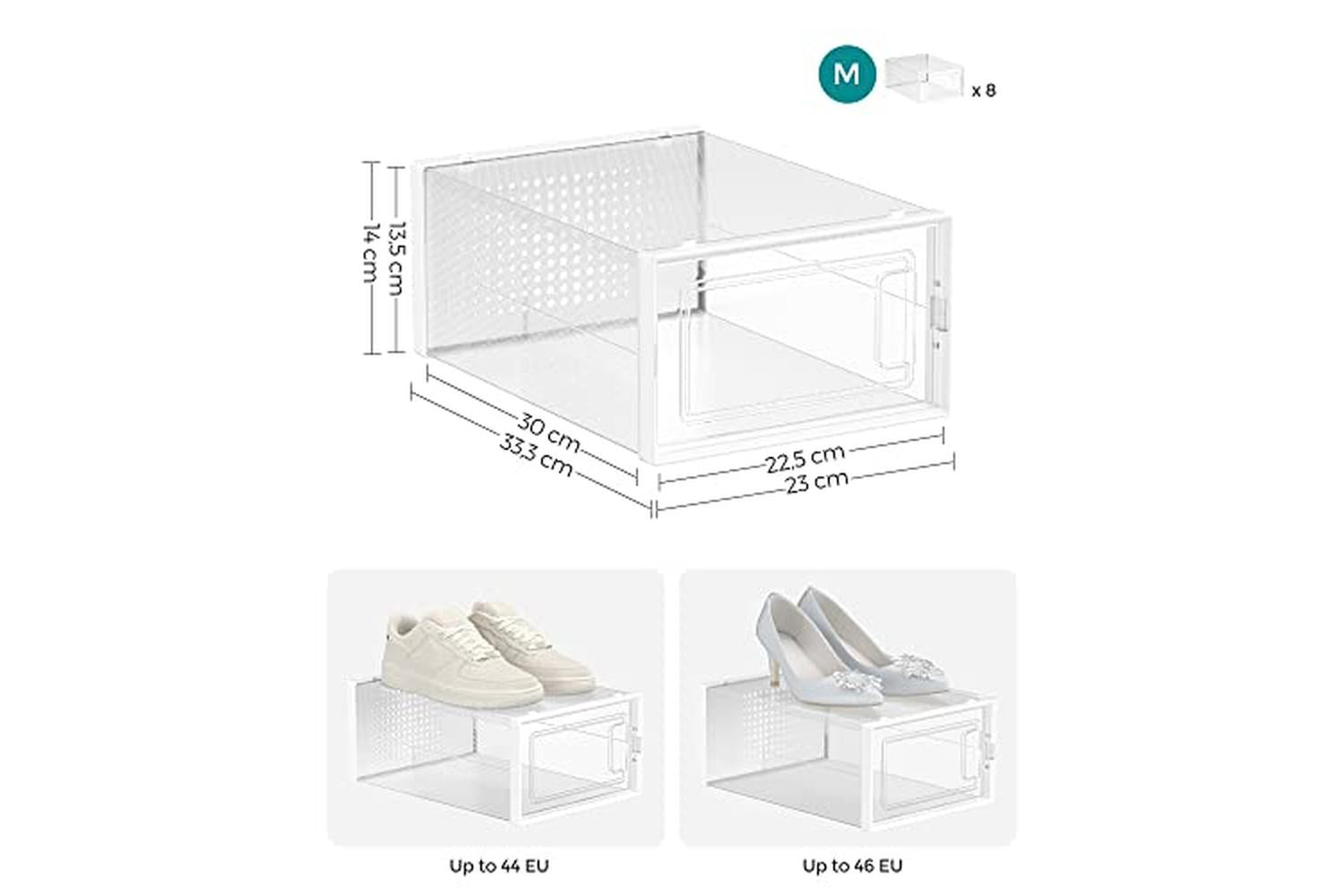 Songmics LSP08SWT Foldable 8 Transparent Shoe Boxes-6