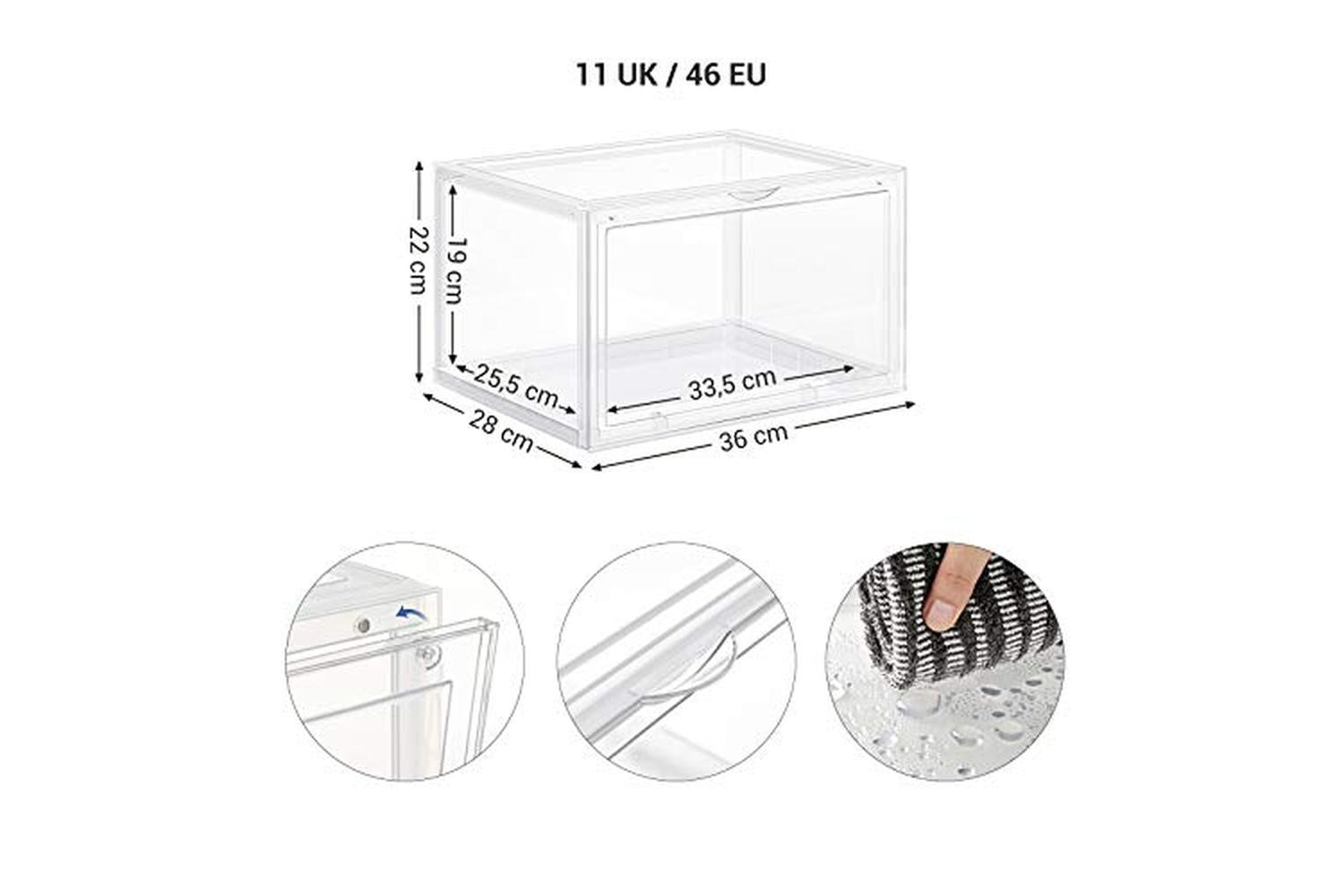 Songmics LSP03CW Pack of 3 Stackable Shoe Organizers-6