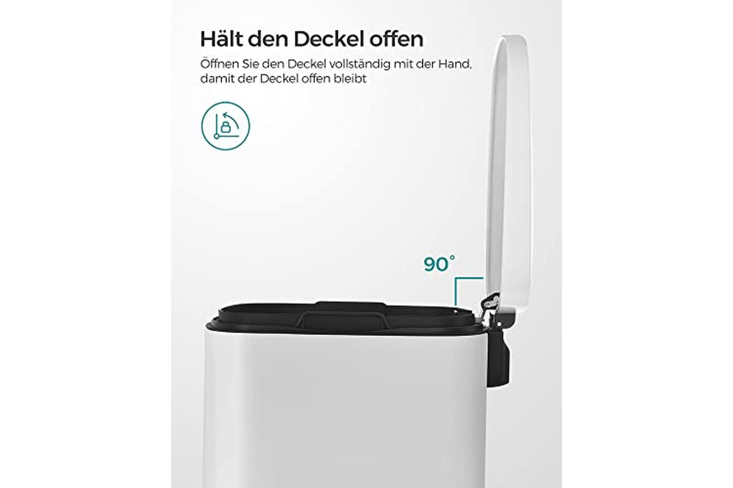Songmics LTB101W01 50L Rubbish Bin-5