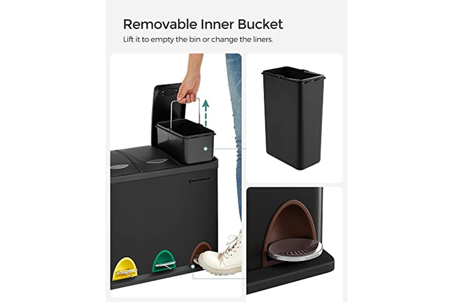 Songmics LTB24BK Garbage Can | 24 L-4