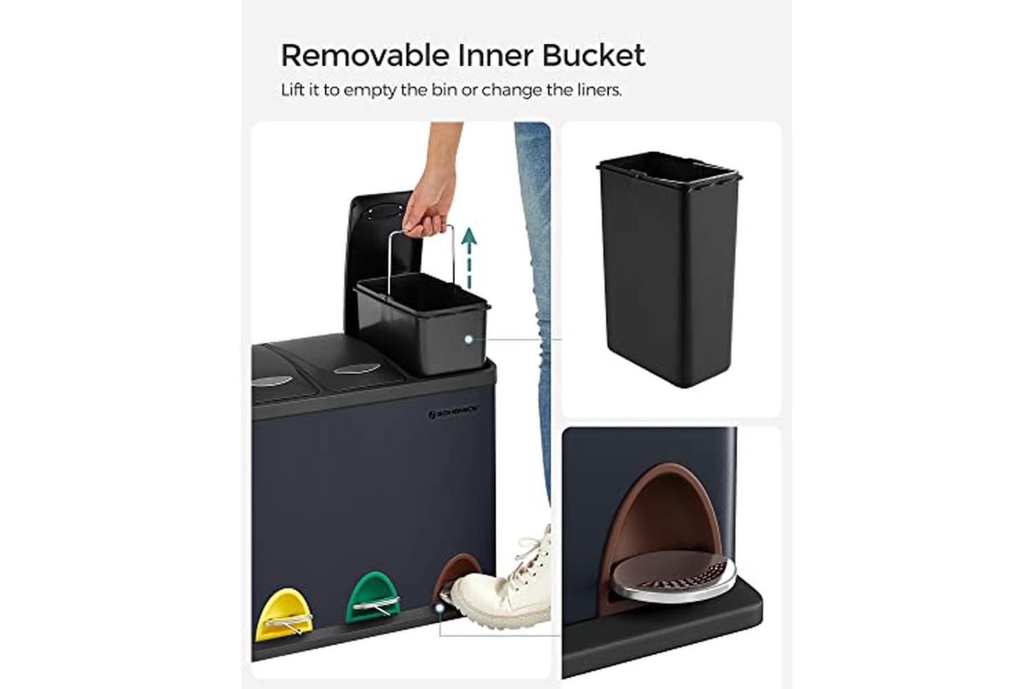 Songmics LTB24GS Garbage Can for Kitchen-4