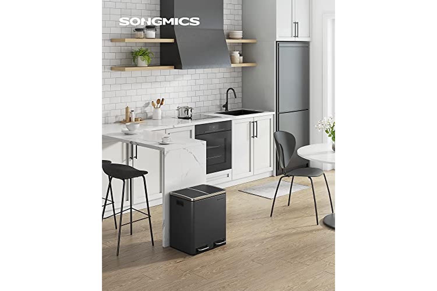 Songmics LTB30BK 30L Trash Can | Black-2
