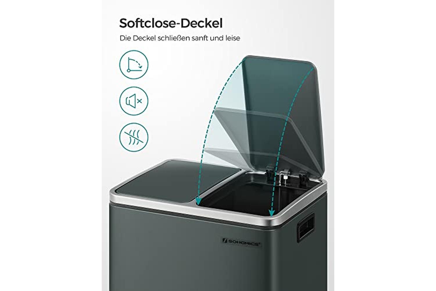 Songmics LTB30GS Metal Waste Bin 30 L-5