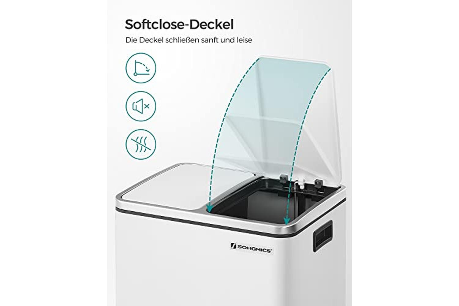 Songmics LTB30WT Garbage Can | 30 L-5