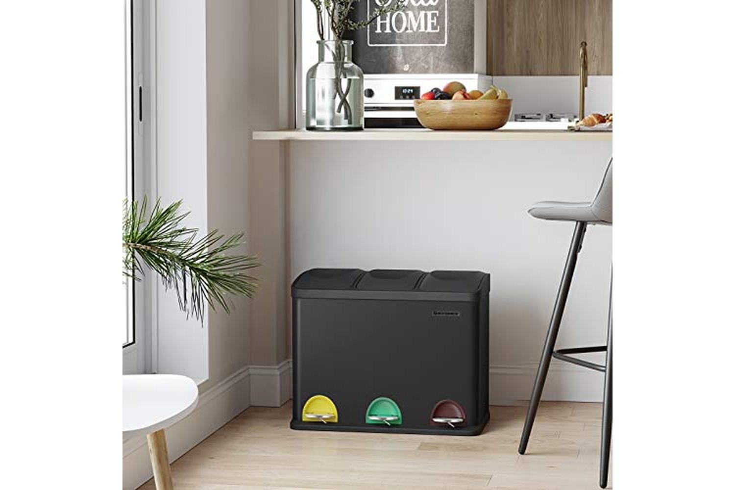 Songmics LTB45B Sorting Bin with 3 Compartments | 45 L-2