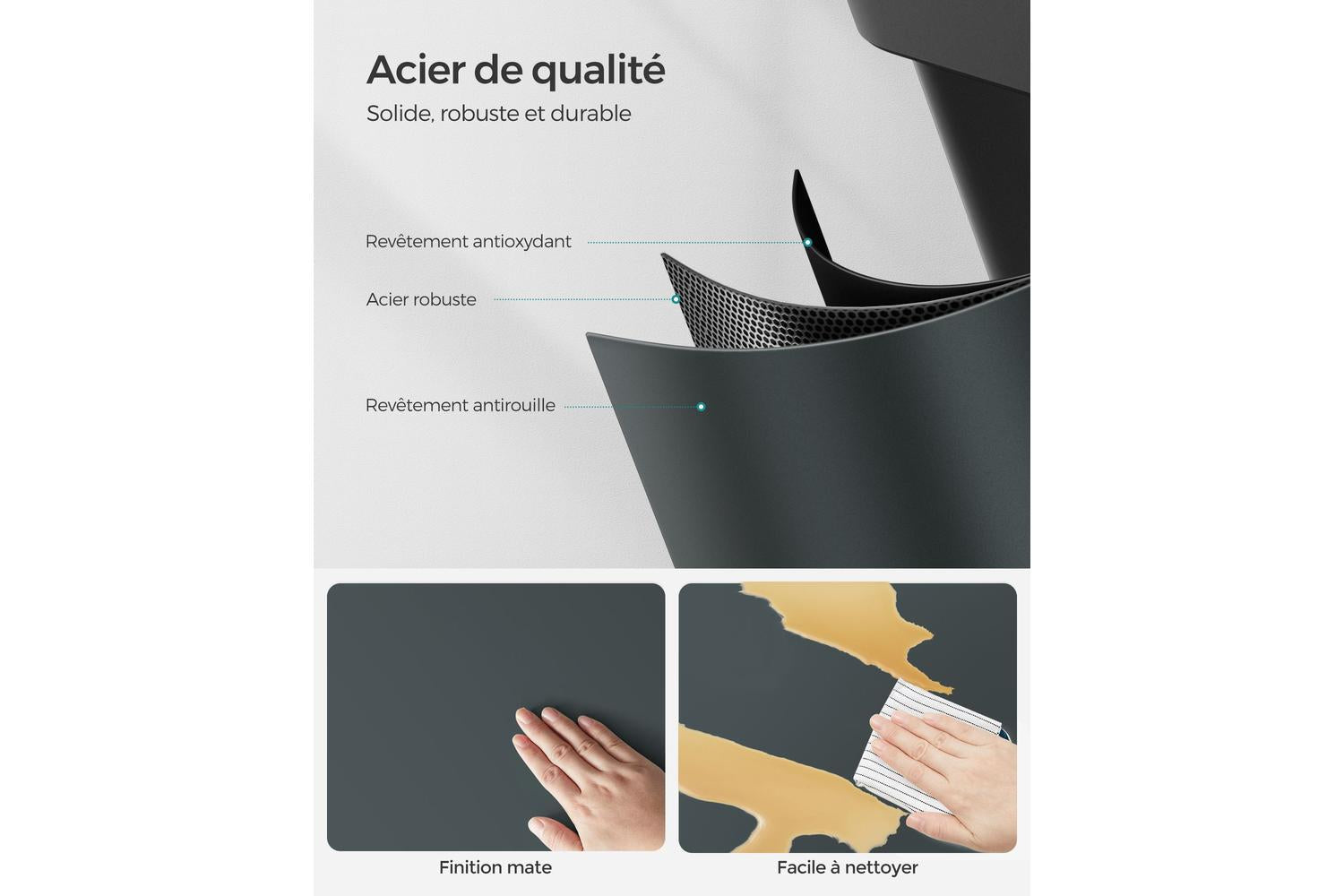 Songmics LTB45G Sorting Bin 3 x 15L | Grey-6