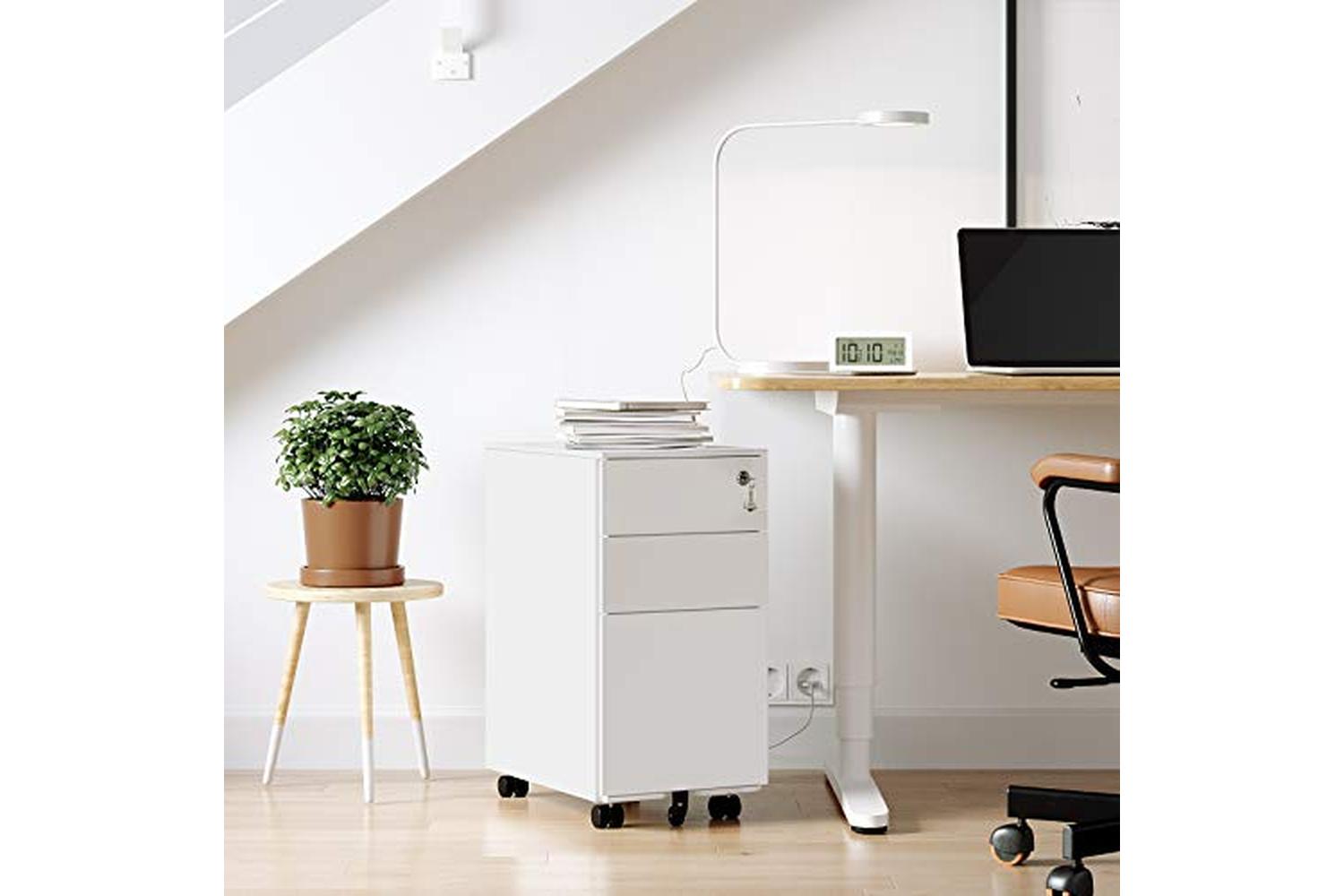 Songmics OFC031W01 Mobile Container with 3 Drawers-2