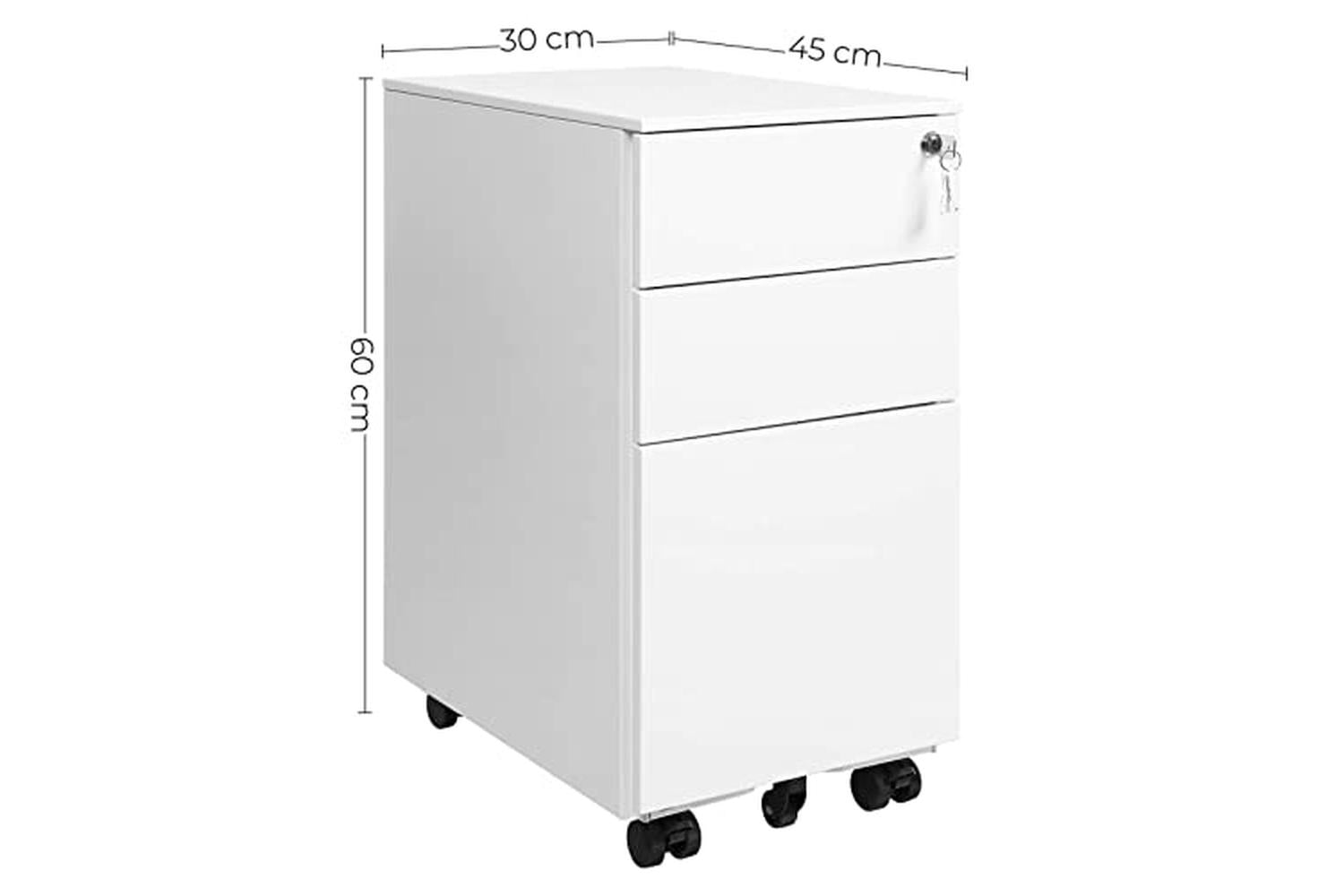 Songmics OFC031W01 Mobile Container with 3 Drawers-5