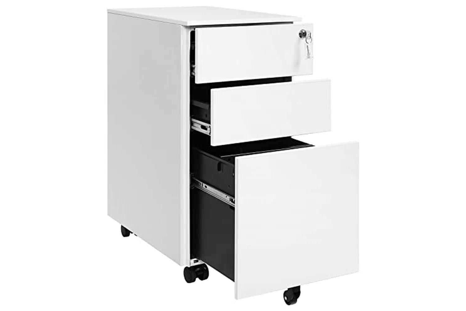 Songmics OFC031W01 Mobile Container with 3 Drawers-6