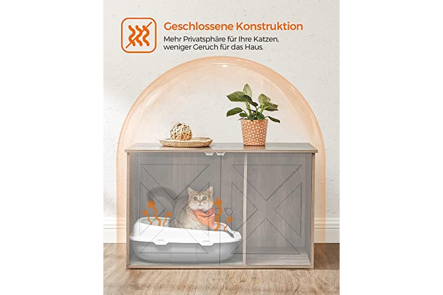 Feandrea PCL002G01 Litter Box Cabinet with Doors-4