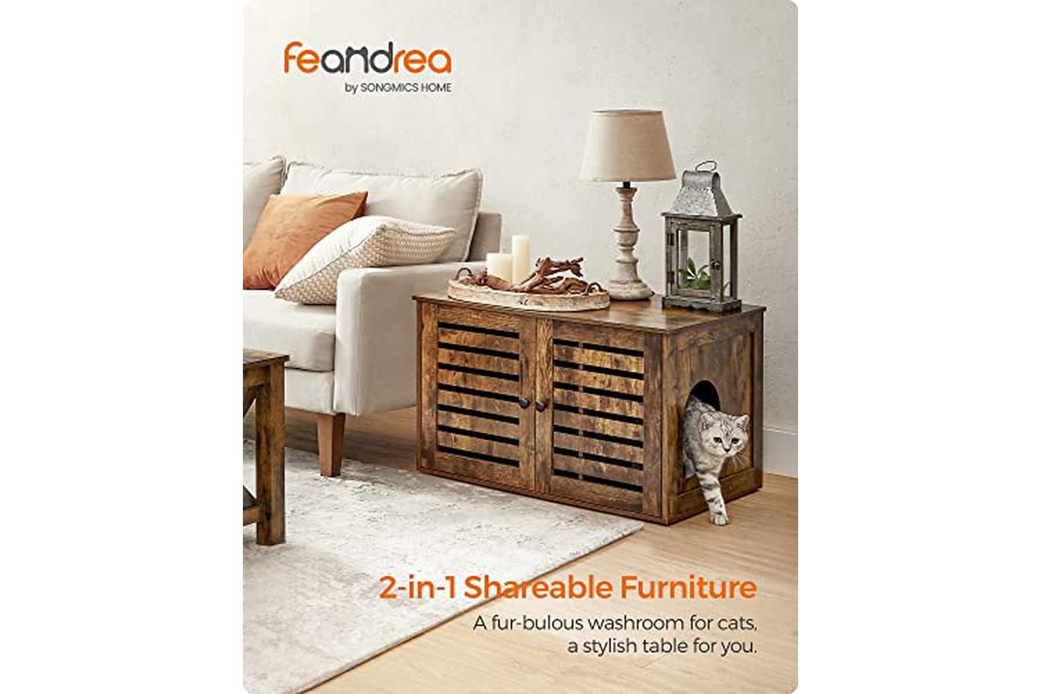 Feandrea PCL003X01 Litter Box Cabinet with Doors-2