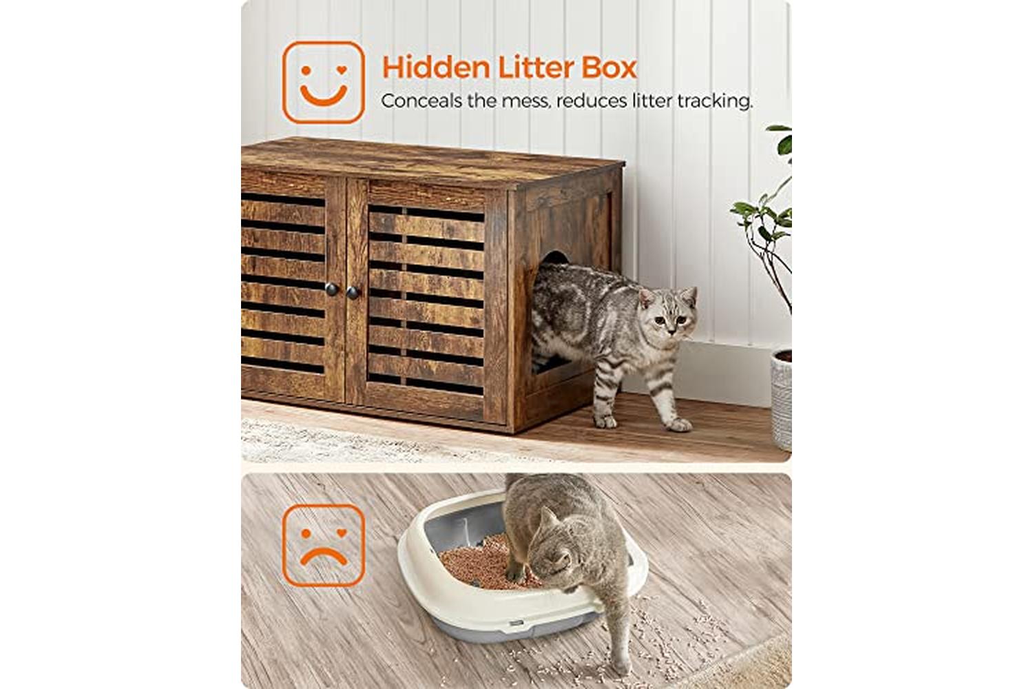 Feandrea PCL003X01 Litter Box Cabinet with Doors-4