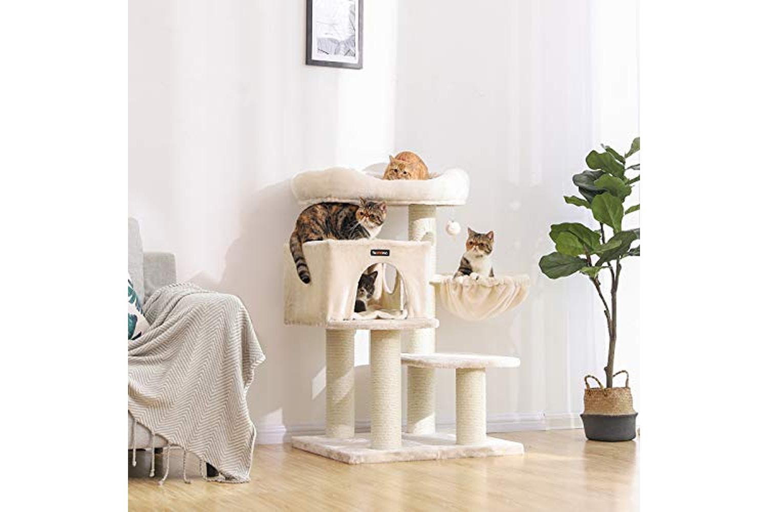 Feandrea PCT01M Scratching Post Thick Posts Beige-2