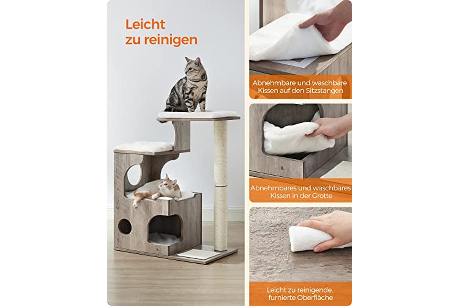 Feandrea PCT070G01 Scratching Post with Cave-3