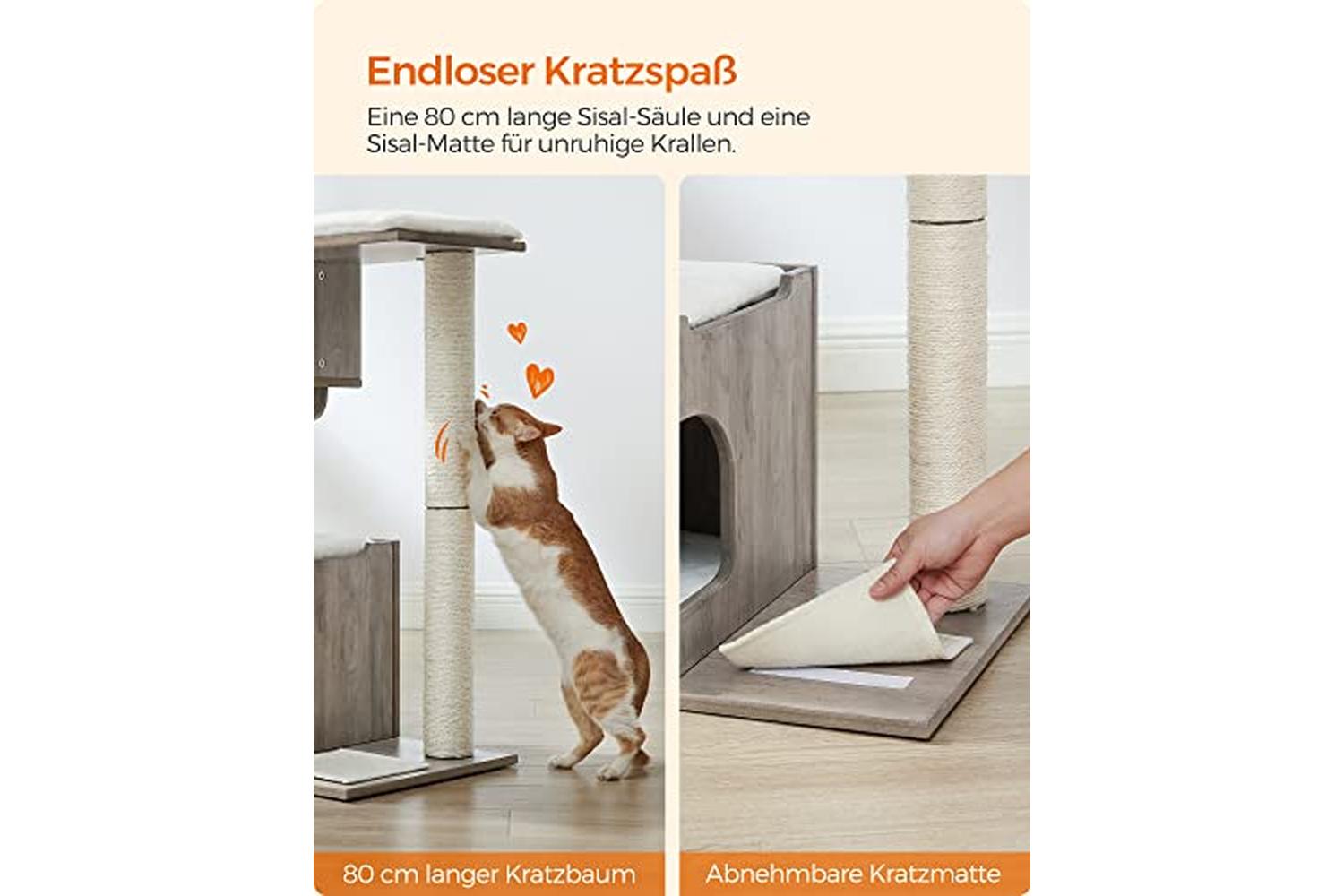 Feandrea PCT070G01 Scratching Post with Cave-5