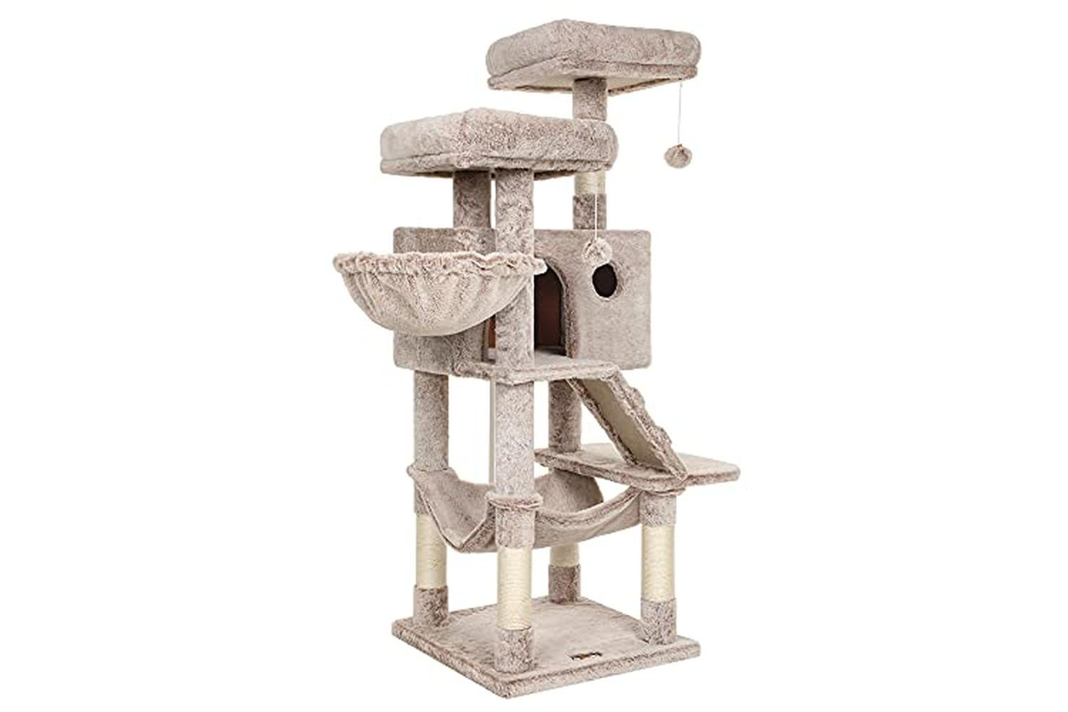 Feandrea PCT162M01 Cat Tree with Soft Cover | Light Brown