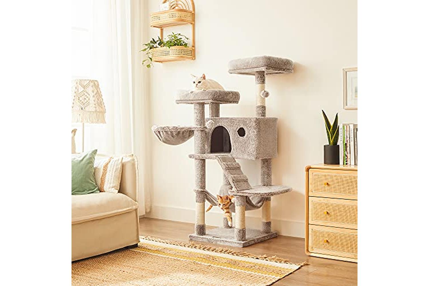 Feandrea PCT162M01 Cat Tree with Soft Cover | Light Brown-4