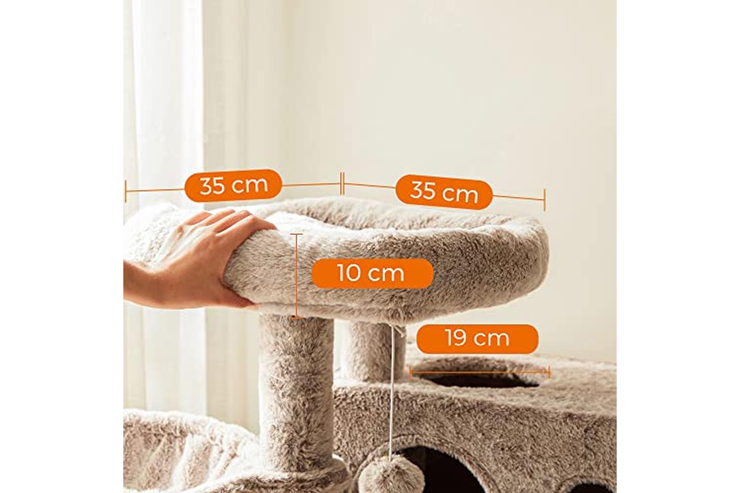 Feandrea PCT162M01 Cat Tree with Soft Cover | Light Brown-6