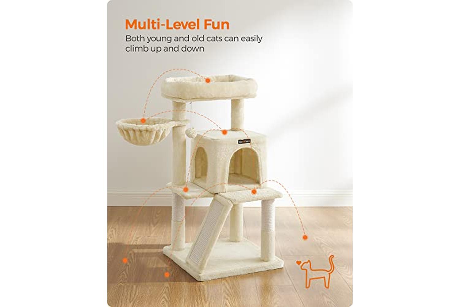 Feandrea PCT51M Scratching Post Cat Tree | Beige-3