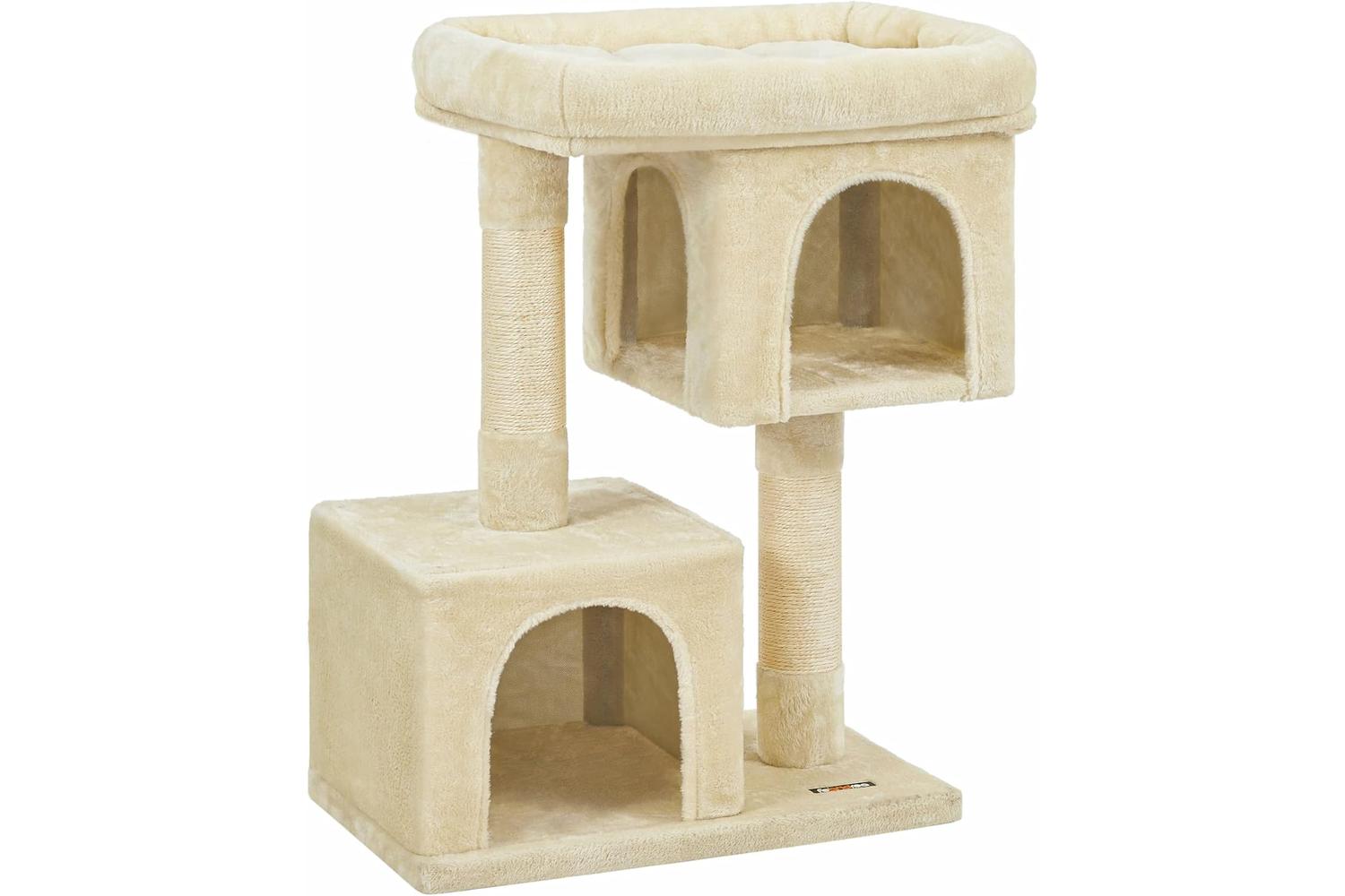 Feandrea PCT61MV1 Scratching Post for Cats with Two Caves