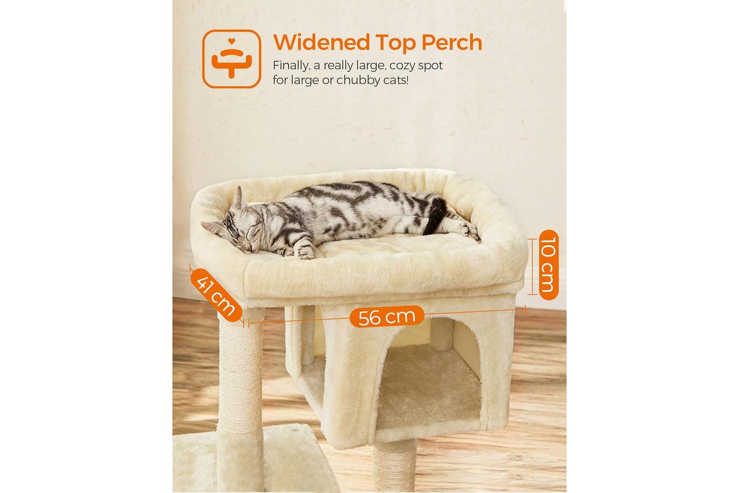 Feandrea PCT61MV1 Scratching Post for Cats with Two Caves-3