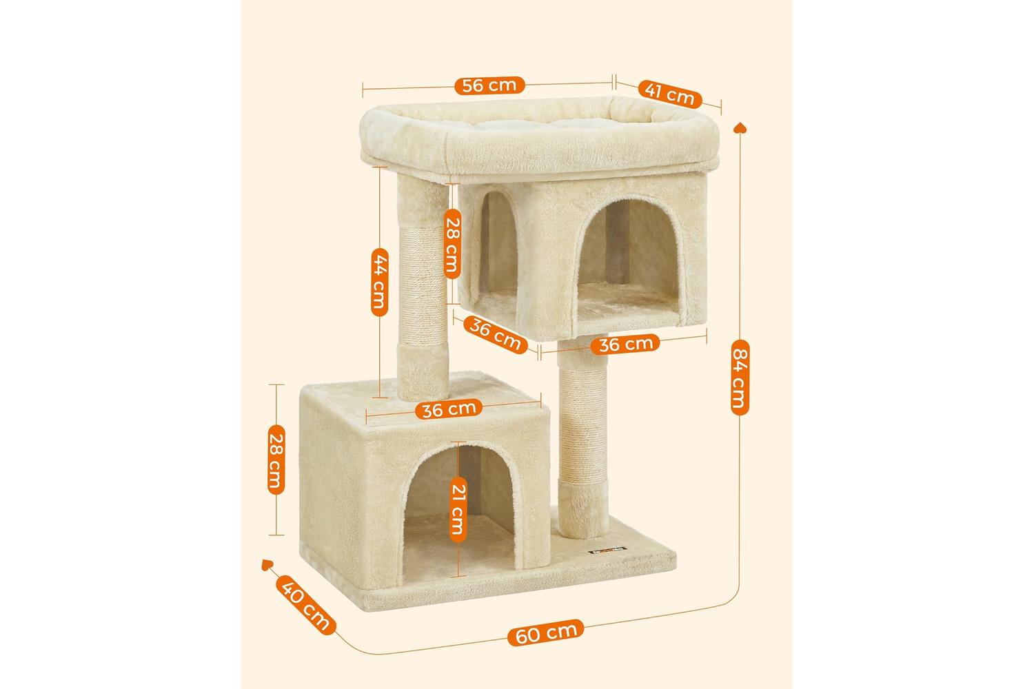 Feandrea PCT61MV1 Scratching Post for Cats with Two Caves-7