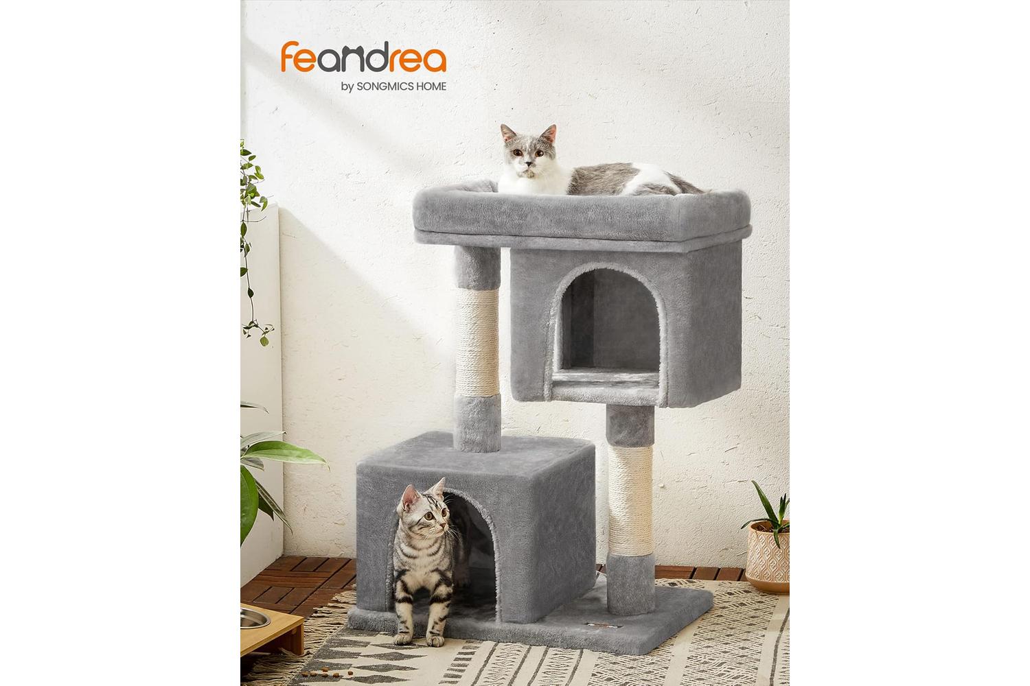 Feandrea Pct61wv1 Cat Tree With Large Platform And 2 Plush C-2